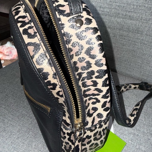 kate spade Black Leather Mini Backpack with Leopard Accent main image 11